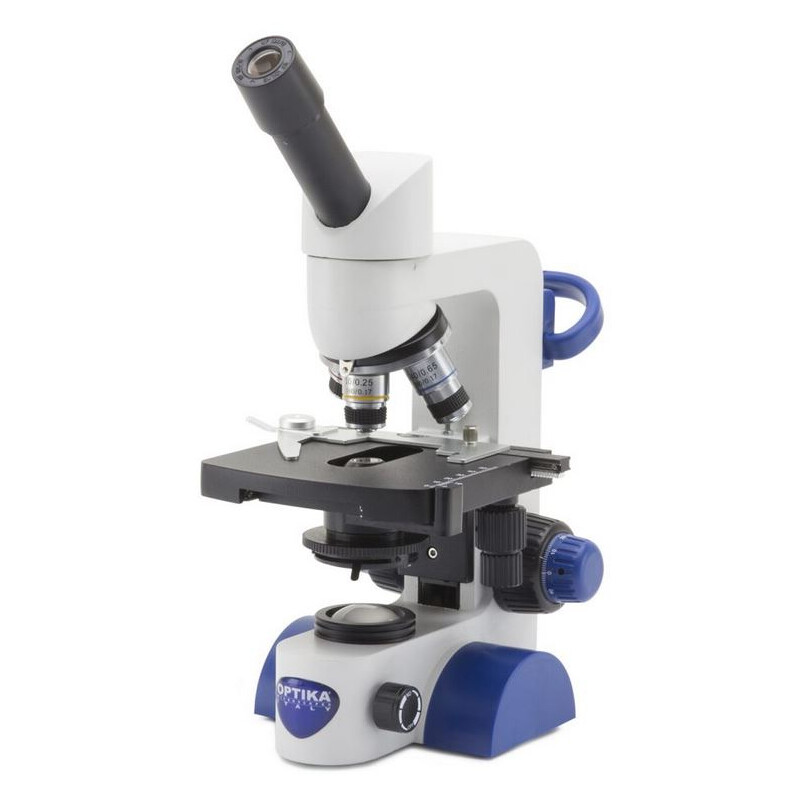 Optika Microscope B-62, mono, 40-400x, LED, battery, cross table