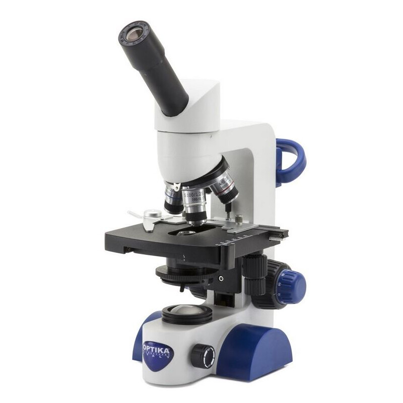 Optika Microscope B-65, mono, 40-1000x, LED, battery, cross table