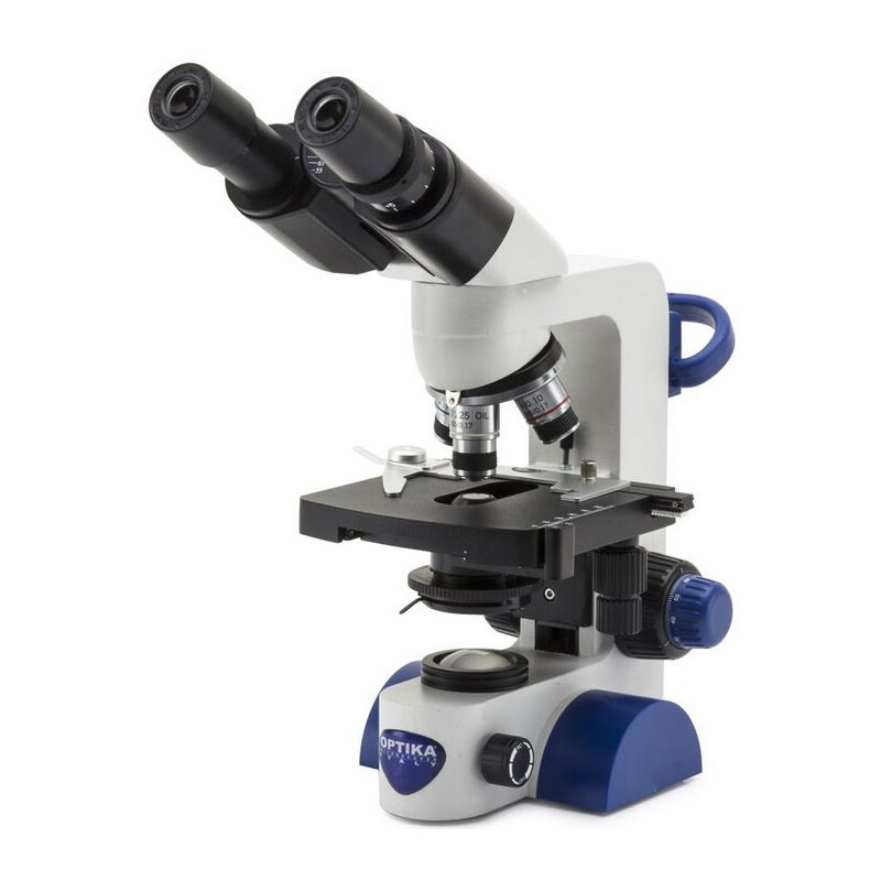 Optika Microscope B-69, bino, 40-1000x, LED, battery, cross table
