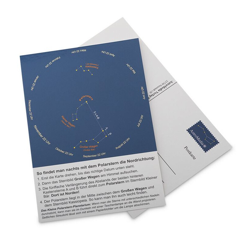 AstroMedia Star chart Polarsternfinder Postkarte 10 Stück