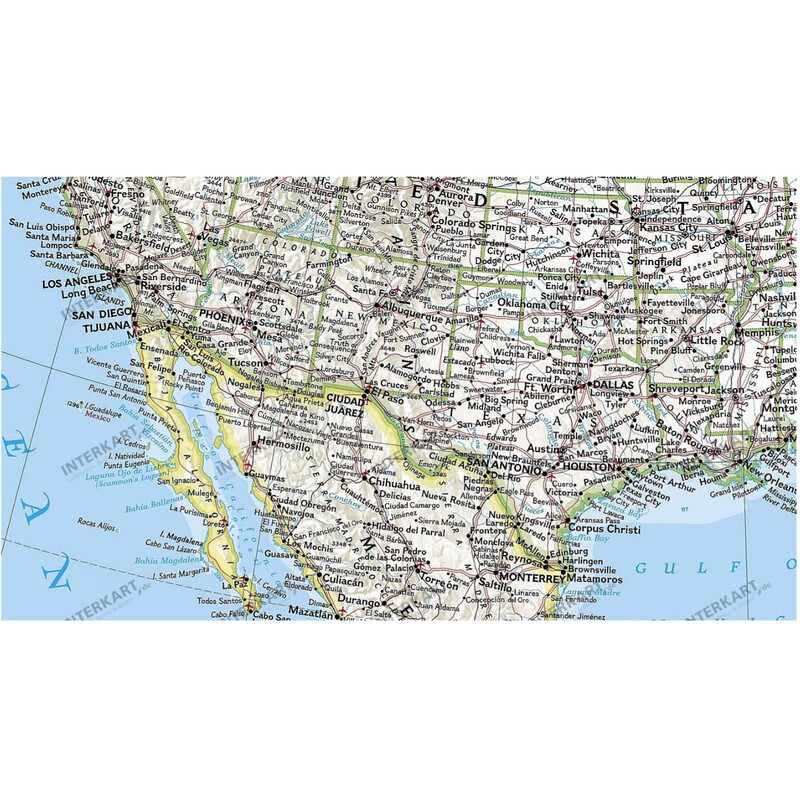 National Geographic Continent map north America, politically