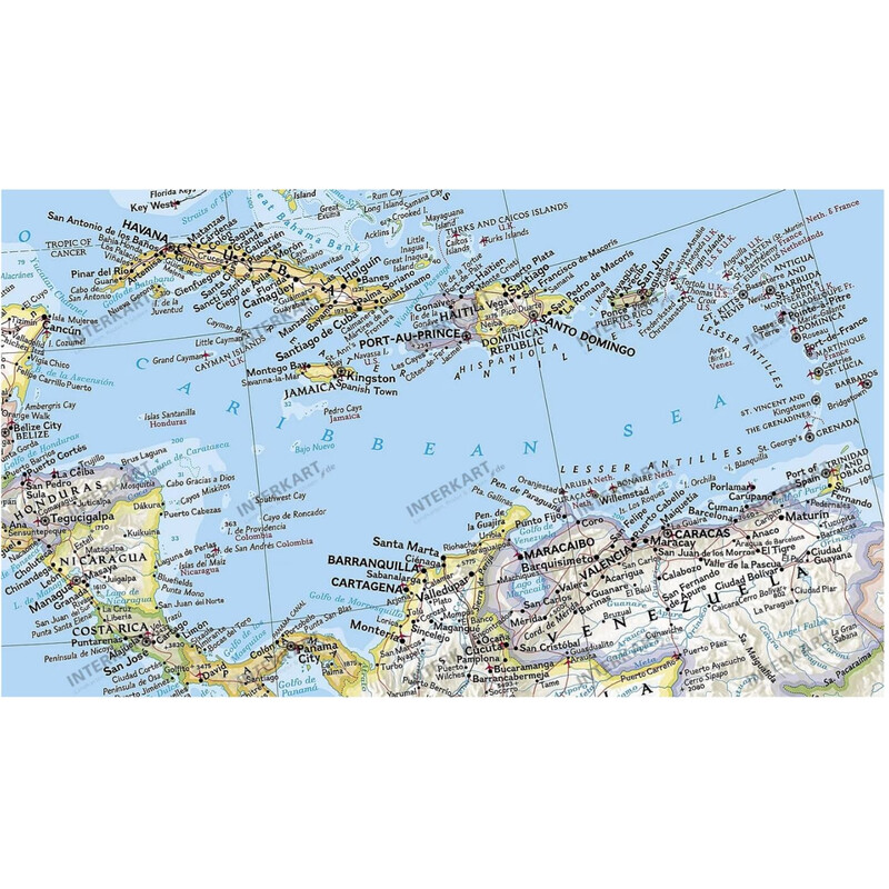 National Geographic Continent map north America, politically