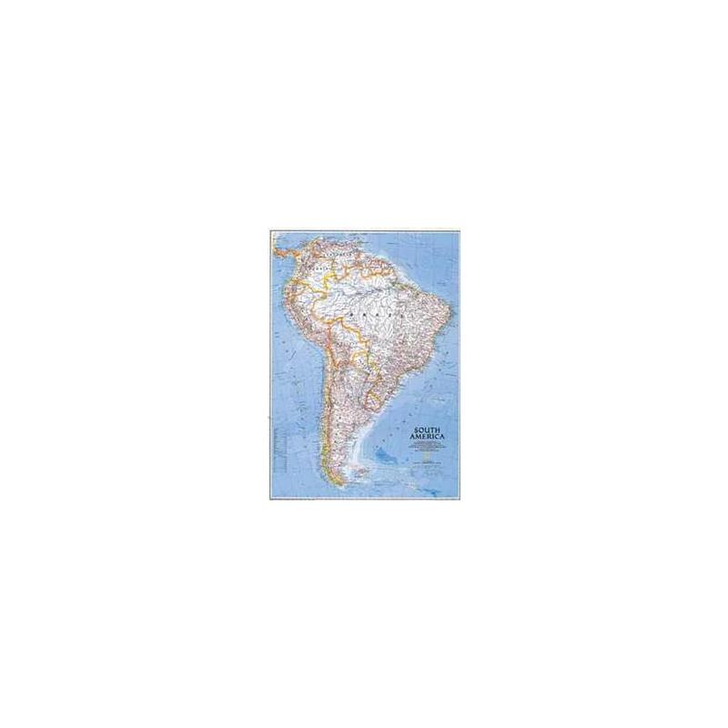 National Geographic Continent map south America, politically