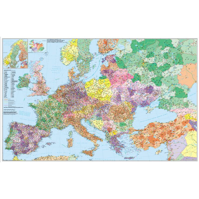 Stiefel Europe with Turkey Street and postcode map (multilingual)