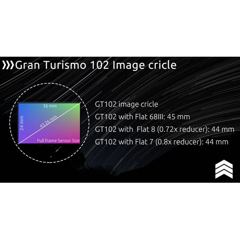 William Optics Apochromatic refractor AP 102/703 Gran Turismo GT 102 OTA Set