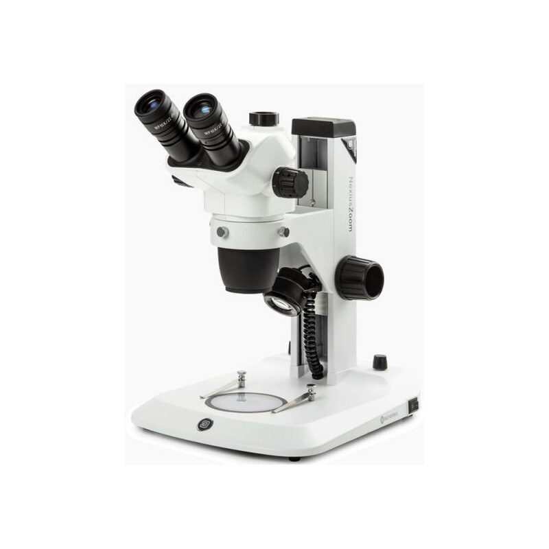 Euromex Stereo zoom microscope NZ.1903-S, 6.7-45x,  Zahnstange, Auf-u. Durchlicht, trino
