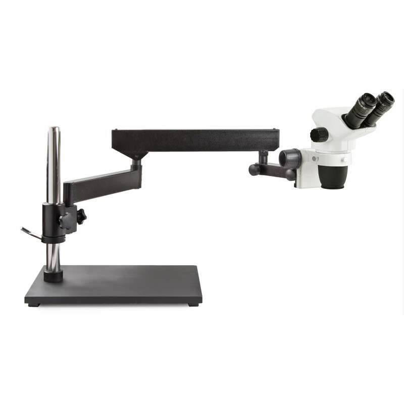 Euromex Stereo zoom microscope NZ.1702-AP, 6.5-55x, Gelenkarm, Grundplatte, bino
