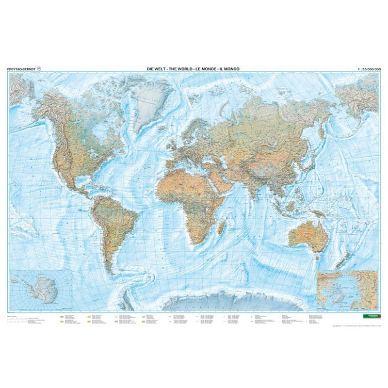 freytag & berndt World map physical (175 x 121 cm)