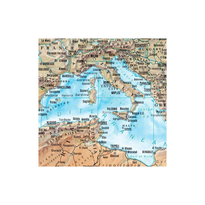 freytag & berndt World map physical (175 x 121 cm)