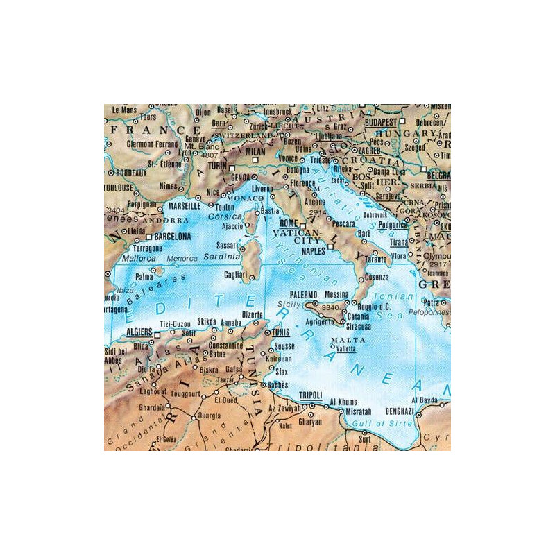 freytag & berndt World map physisch (118 x 82 cm)