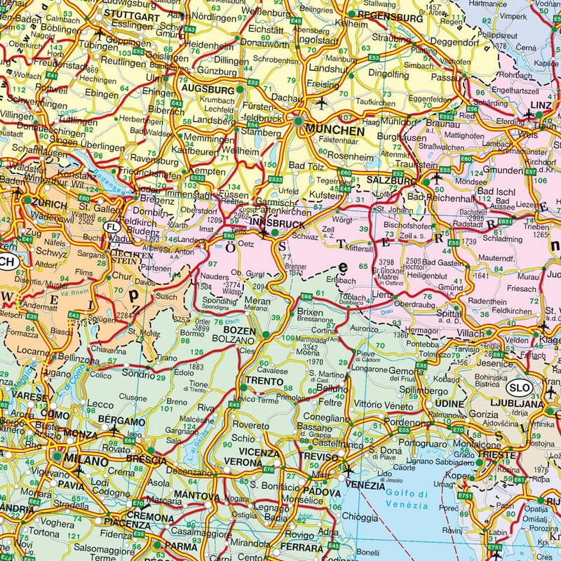 freytag & berndt Continental map Europa (172 x 123 cm)