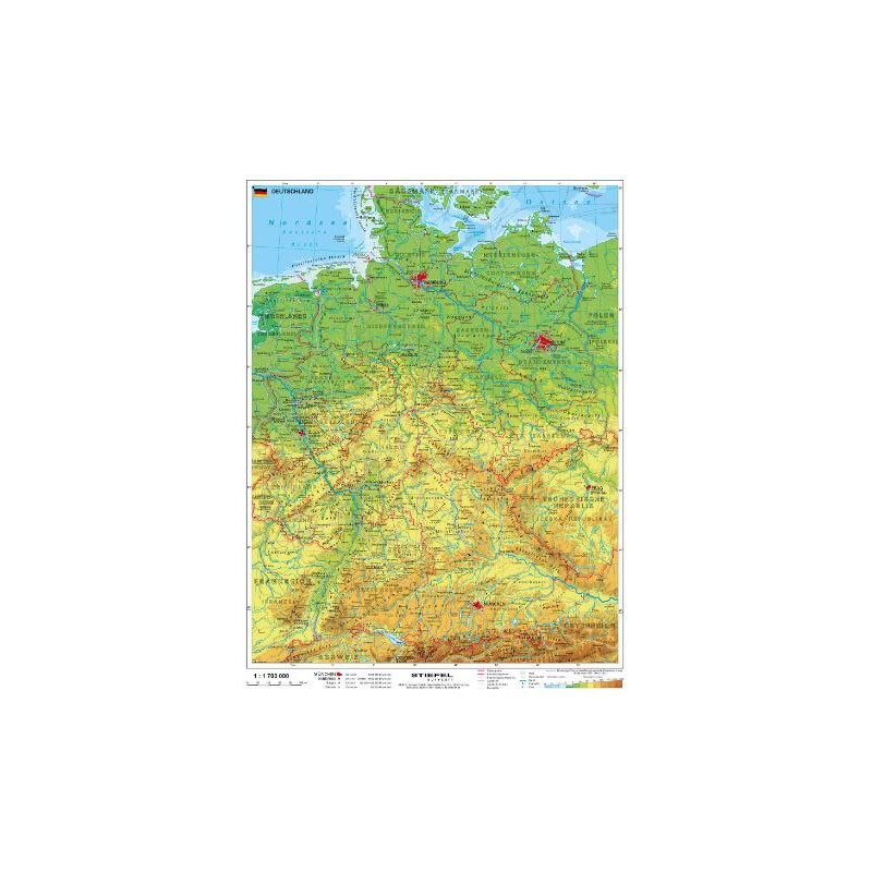 Stiefel Map Germany physical with Metal bars
