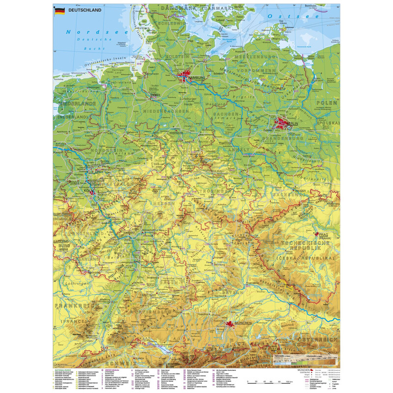 Stiefel Map Germany with UNESCO World Heritage Sites and metal bars