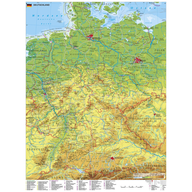 Stiefel Map Germany with UNESCO World Heritage Sites