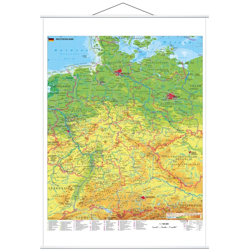 Stiefel Map Germany with UNESCO World Heritage Sites and metal bars
