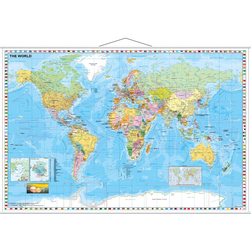 Stiefel World map Political with Flags (137x89)