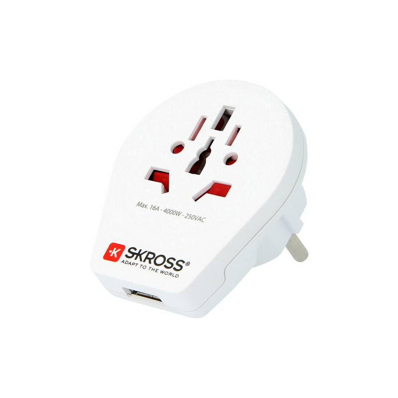 Skross Power pack Reiseadapter World to Europe mit USB
