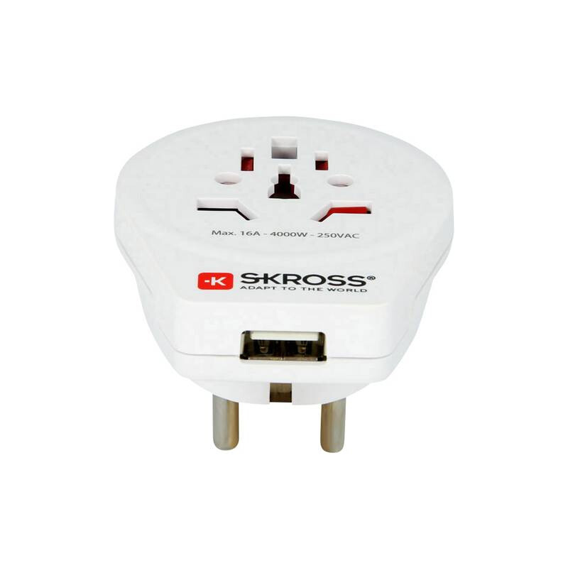 Skross Power pack World to Europe travel adapter with USB
