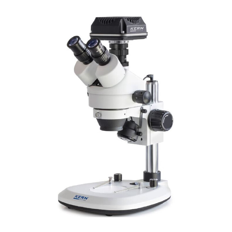 Kern Microscope OZL 464C832, Greenough, Column, 7-45x, 10x/20, Incident/Transmitted light, 3W LED, Camera 5MP, USB 3.0