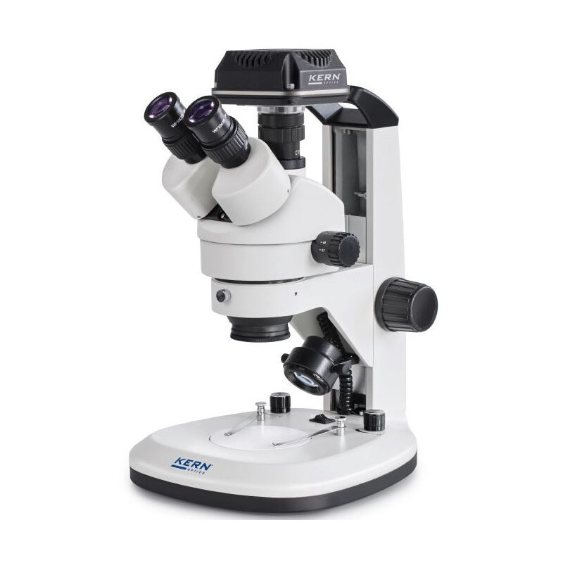 Kern Microscope OZL 468C825, Greenough, Zahnstange, 7-45x, 10x/20, Auf-Durchlicht 3W LED, Kamera 5MP, USB 2.0