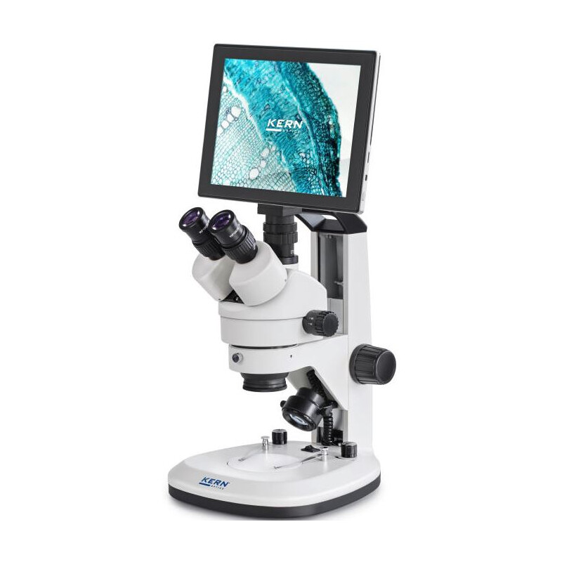 Kern Microscope OZL 468T241 Greenough, rack and pinion, 7-45x, 10x/20, incident/transmitted light, 3W LED, Camera 5MP, USB 2.0, HDMI, WiFi, Tablet
