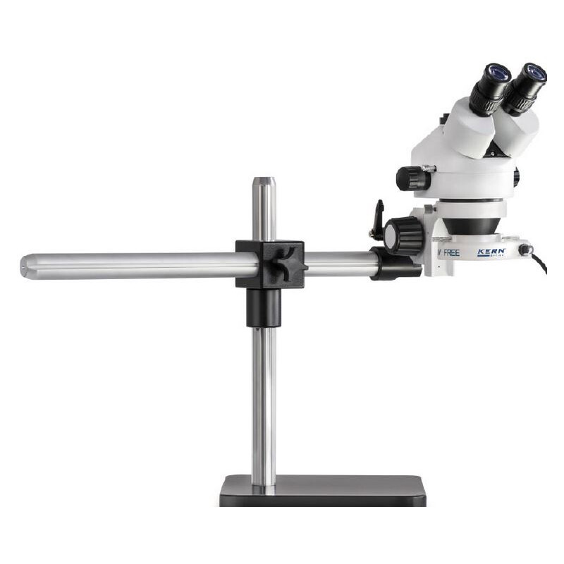 Kern Stereo zoom microscope OZL 963, trino, 0.7-4.5x, Tripod with Telescopic Arm, Stage Plate, LED Ring Illuminator