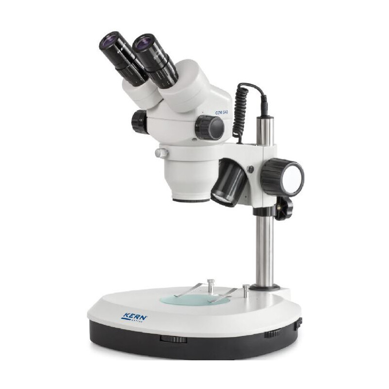 Kern Stereo zoom microscope OZM 544, trino, 7-45x, HSWF10x23, Incident-transmitted light, 3W LED
