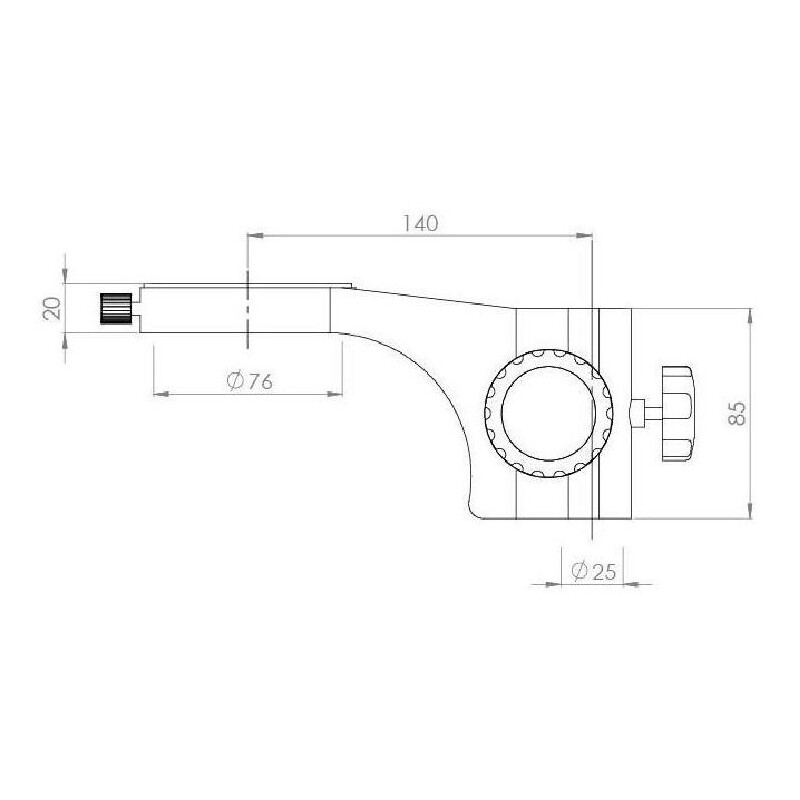 Kern Stereo zoom microscope OZM 912, bino, 7x-45x, HSWF 10x23 mm, Tripod, single-arm (430 mm x 385 mm) w. stage, LED ring light 4.5 W