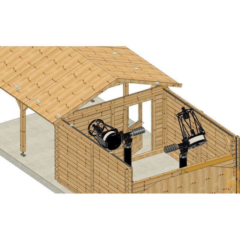 Dome Parts GreenLine Mega observatory with wooden protective cover