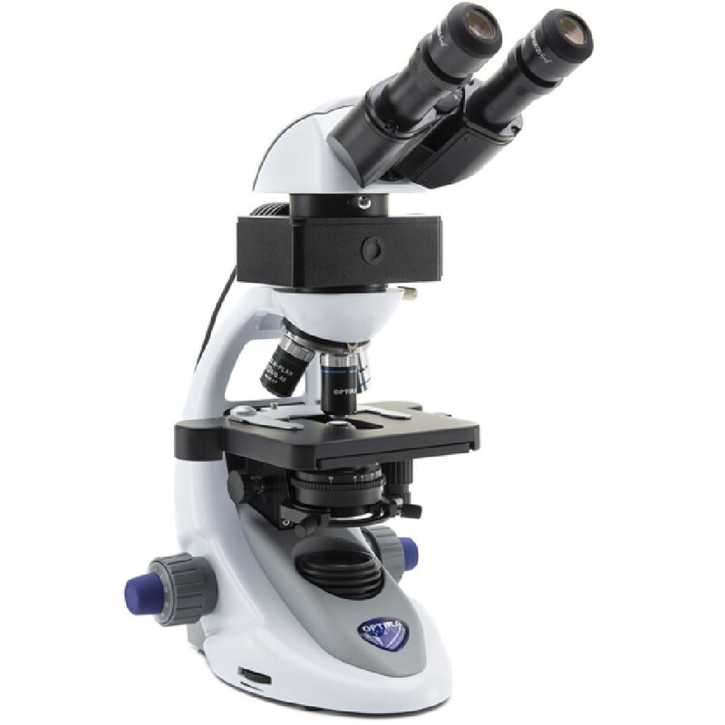 Optika Microscope B-292LD1.50, bino, LED-FLUO, N-PLAN IOS, 500x, blue filterset