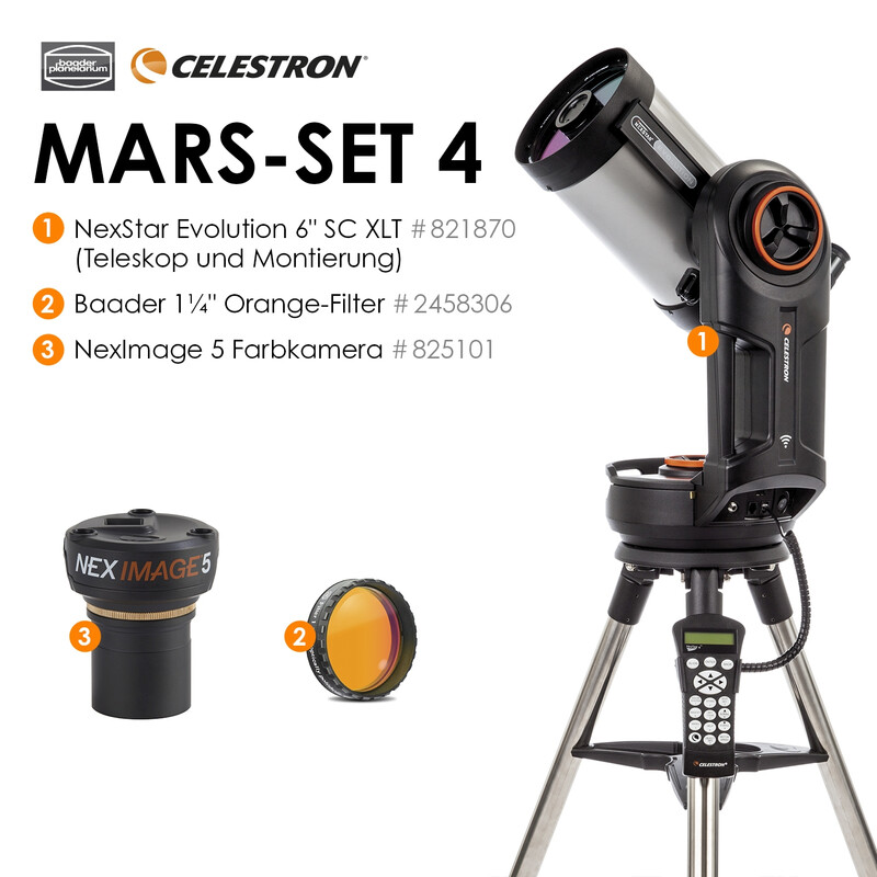 Celestron Schmidt-Cassegrain telescope SC 150/1500 NexStar Evolution 6 Mars-Set