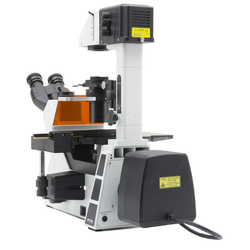 Optika Microscope IM-5FLD-EU, trino, inverted, FL-LED, w.o. objectives, EU