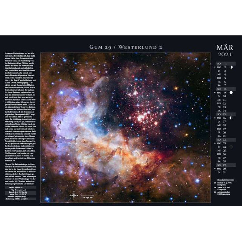 Astronomie-Verlag Calendar Weltraum-Kalender 2021