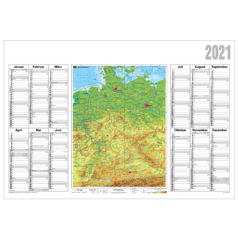 Stiefel Map Annual planner 2021 Germany physical