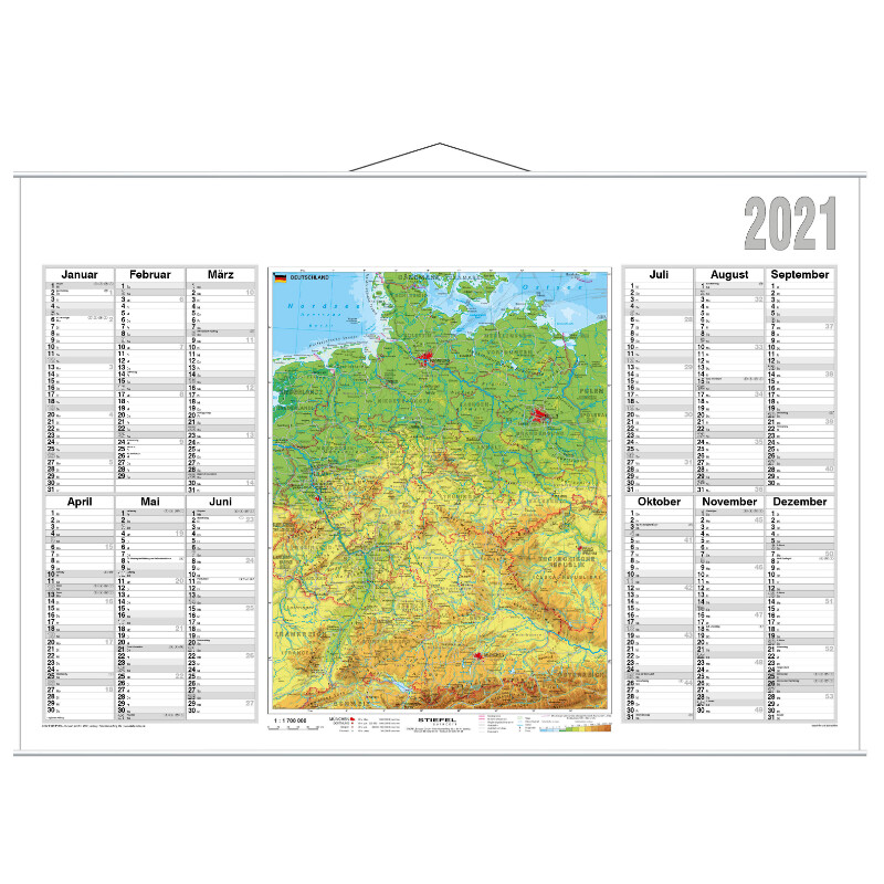 Stiefel Map Annual planner 2021 Germany physical