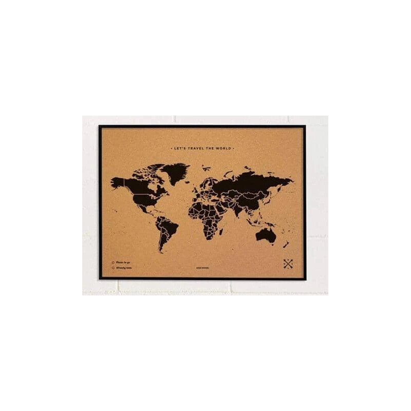 Miss Wood Woody Map Natural Cork L black