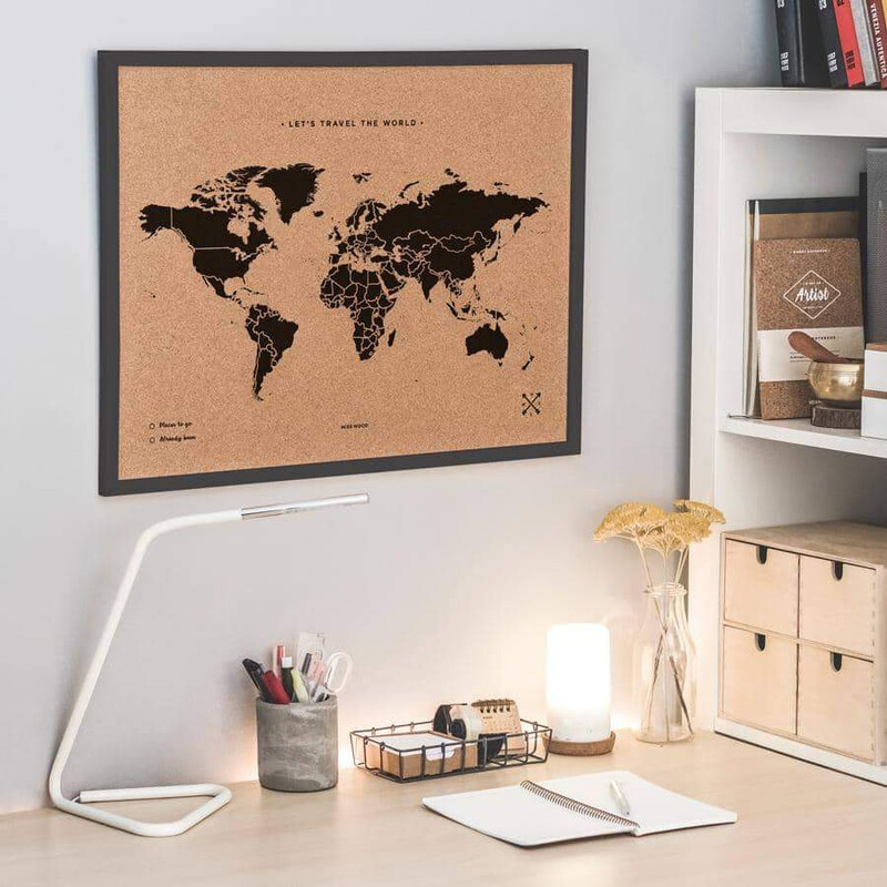 Miss Wood Woody Map Natural Cork XL black