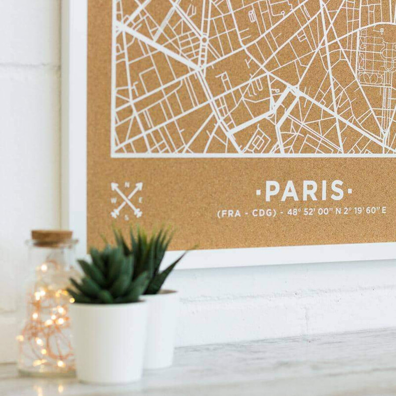 Miss Wood Woody Map Natural Paris XL White