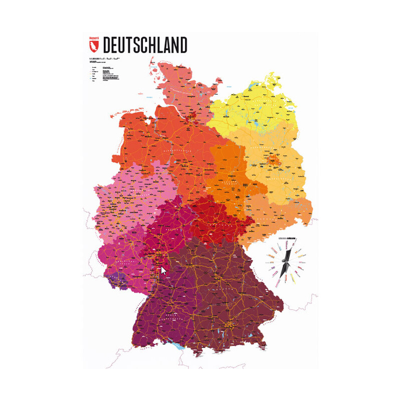 Marmota Maps Map Deutschland politisch (70x100)