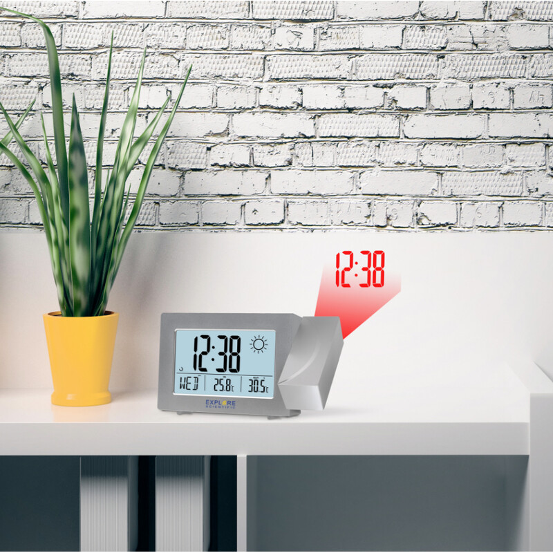 Explore Scientific Projection clock with weather forecast