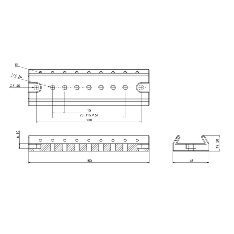 Omegon finder rail for 108/600 Quintuplet APO