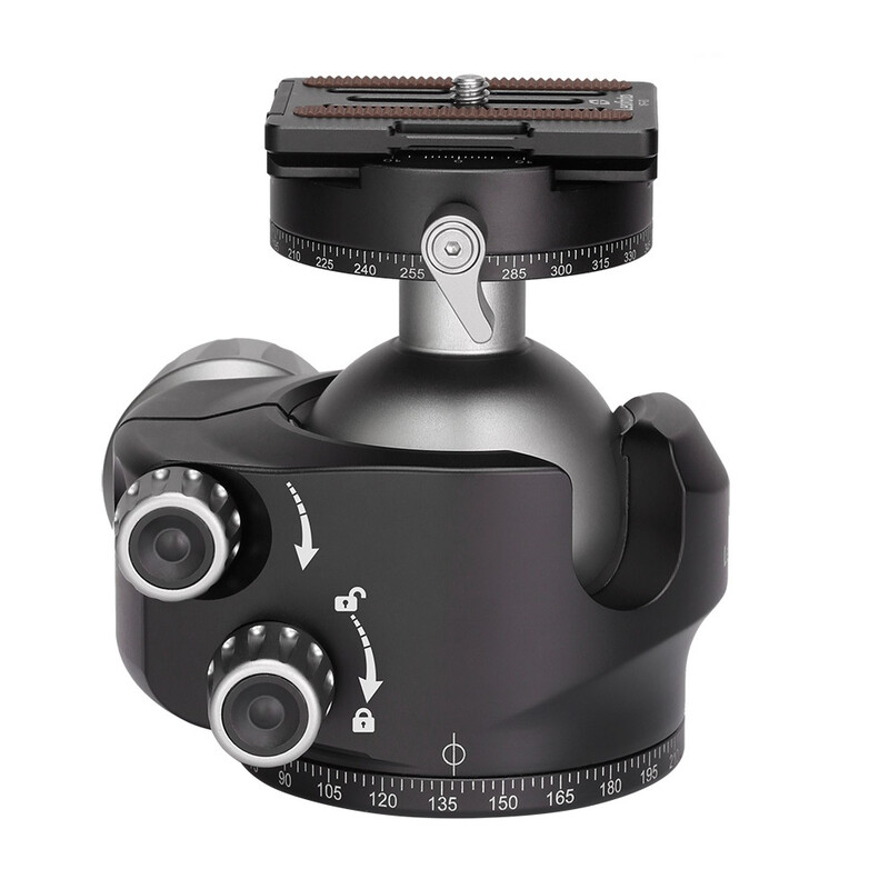 Leofoto Tripod ball-head LH-55R, dual panorama function + NP-60 quick release plate