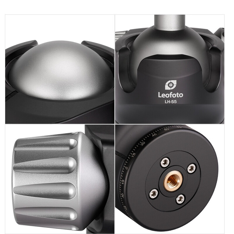 Leofoto Tripod ball-head LH-55R, dual panorama function + NP-60 quick release plate