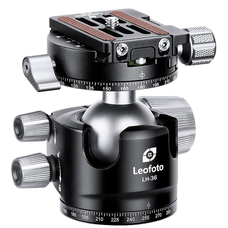 Leofoto Tripod ball-head LH-36R, dual panorama function + NP-50 quick release plate