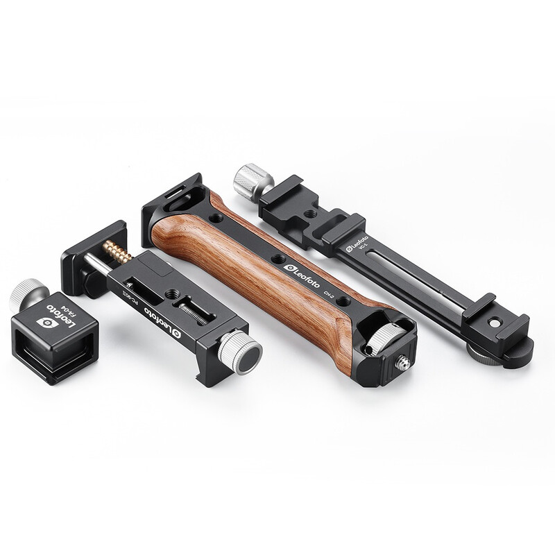 Leofoto Mounting Handgriff mit Smartphone-Halterung und Blitzschuhaufnahmen VC-1