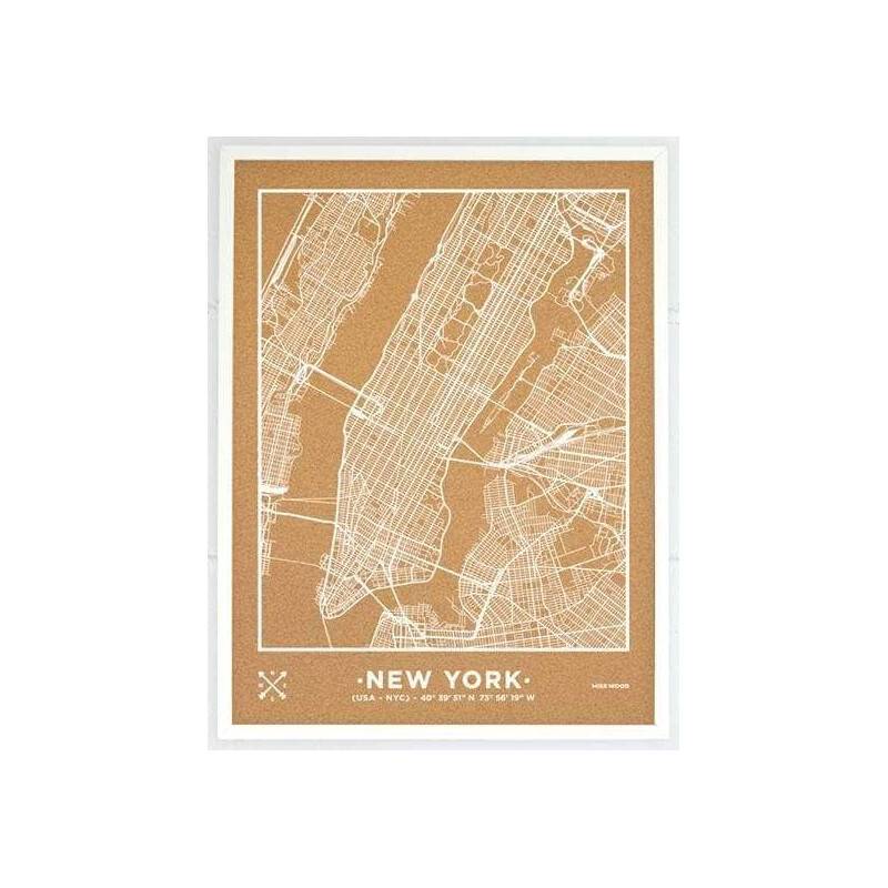 Miss Wood Woody Map Natural New York L White