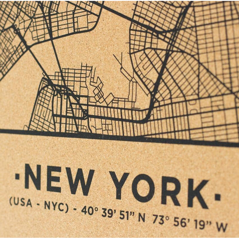 Miss Wood Woody Map Natural New York L Black