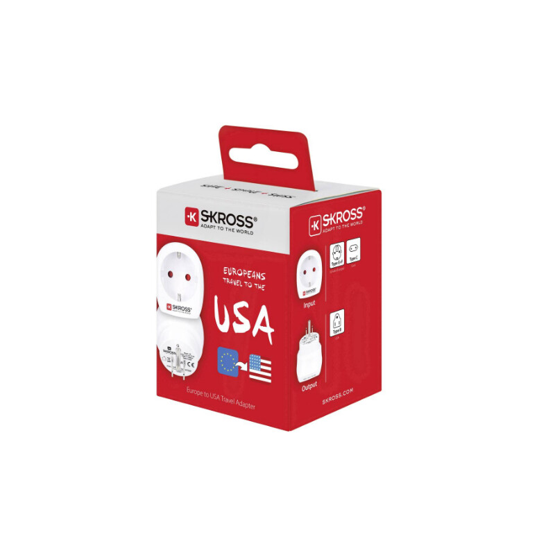 Skross Power pack Travel adapter Europe to USA