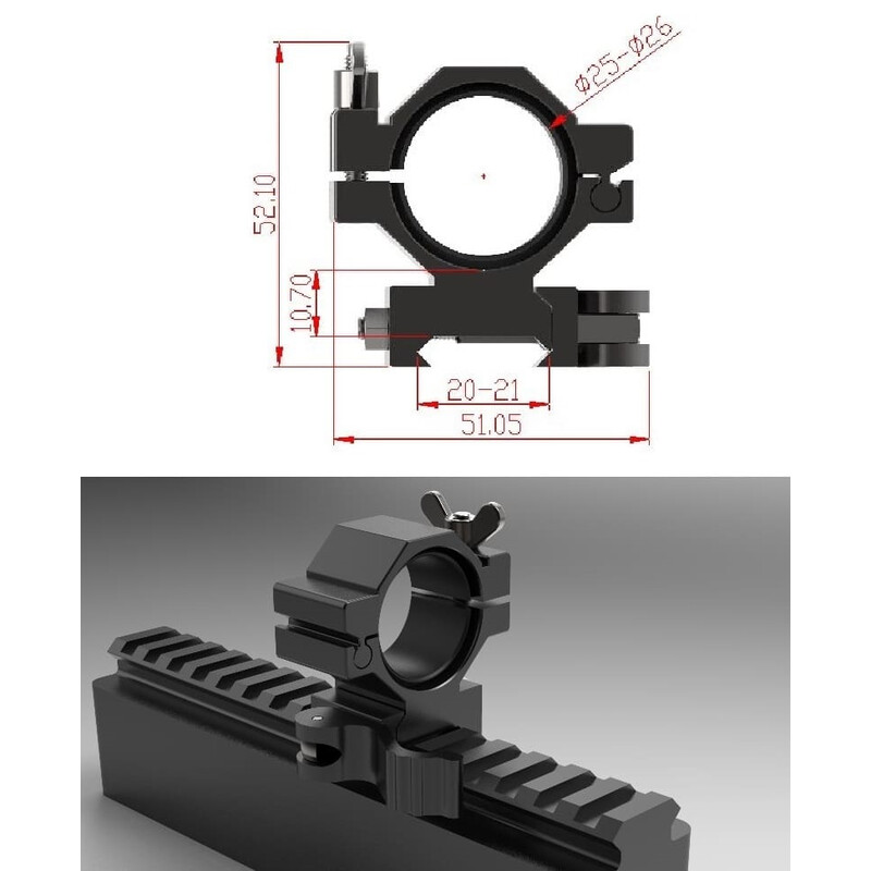 Sytong Adjustable Quick Mounts Pic-Rail 24-26mm