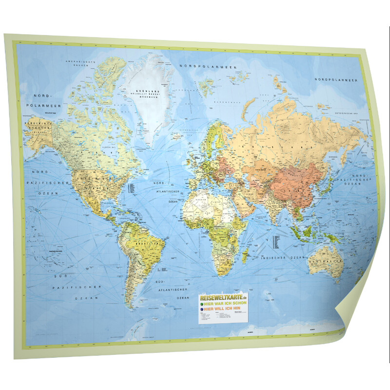 Bacher Verlag World map Reiseweltkarte (138x98)